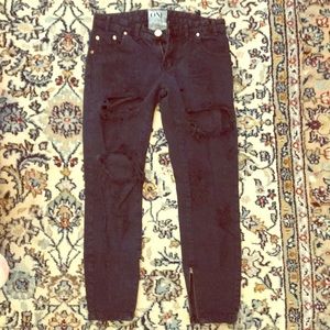 Distressed One Teaspoon black denim jeans